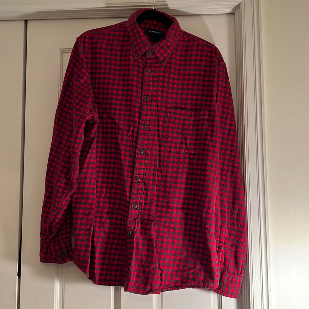 Lands End Flannel - Red and Blue